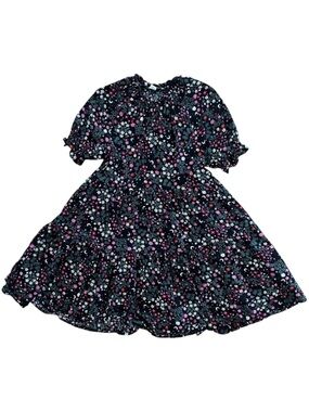 Free Assembly Girls Floral Dress Size 6/6X Black Pink Boho